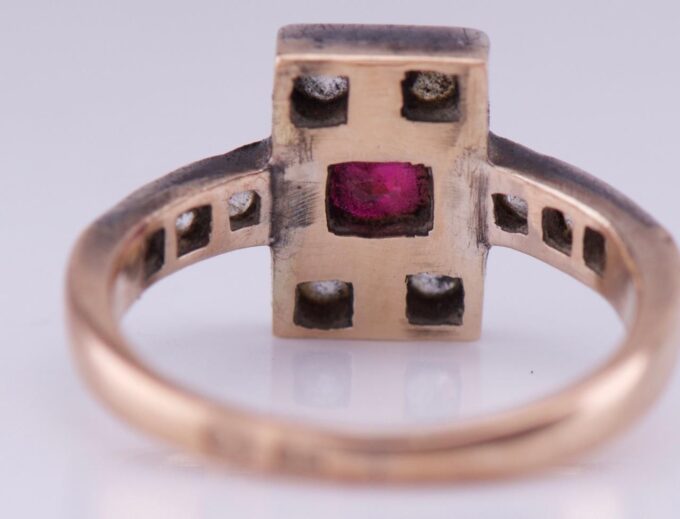 Faberge Ladies Ring Antique Imperial 14k Gold Ruby c1890's Tsar Nicholas II Era