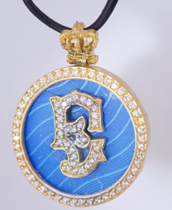 Faberge Pendant Antique Tsar Era Gold Plated Silver for Grand Duchess Elezabeth