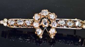 Faberge Brooch Antique Imperial Luck Horse Shoe 14k Gold c1890 Tsar Nicholas Era