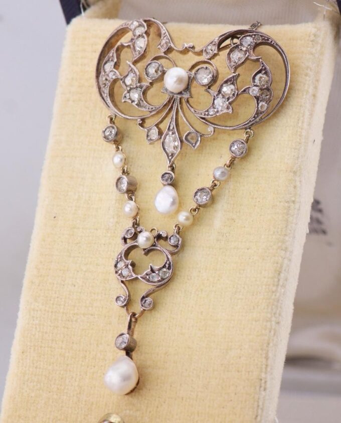 Faberge Necklace Antique Imperial Belle Epoque 14k Gold Pearls c1880's Tsar Era