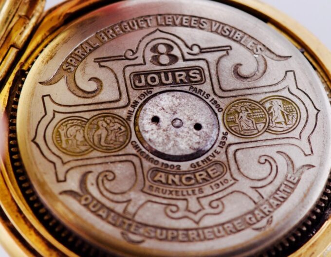 Antique 8 Days Hebdomas Gilt Silver Enamel Pocket Watch Ottoman Market c1916