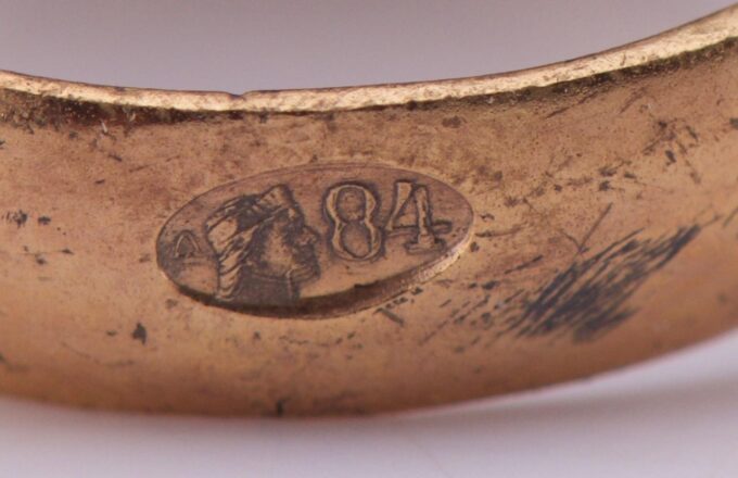 Antique WWI Gilt Silver Pilot's Skull Ring Memento Mori-31th Death Avio Regiment