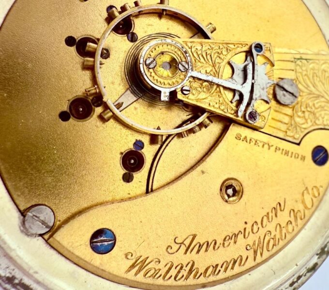 Waltham Masonic Railroad Pocket Watch William McKinley Portrait Coin Silver
