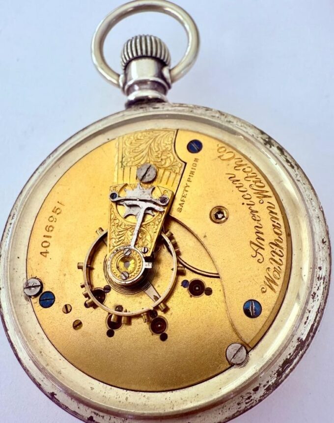 Waltham Masonic Railroad Pocket Watch William McKinley Portrait Coin Silver