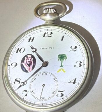 Rare Zenith Saudi Arabian Presentation Pocket Watch – King Ibn Saud