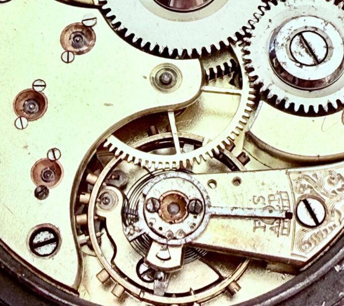 Antique Digital Omega Memento Mori Gothic Pocket Watch Single Hand Skeleton dial
