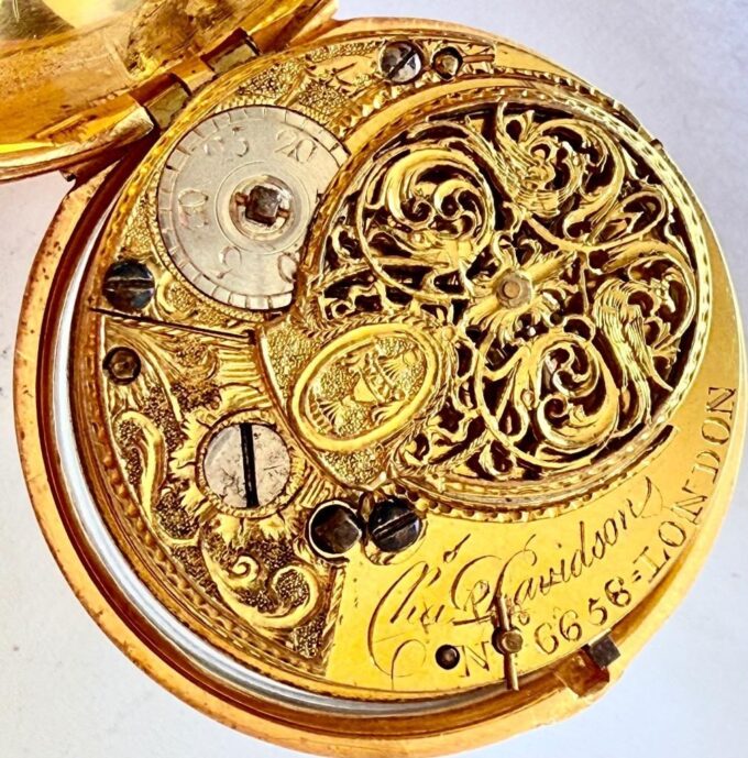 Antique Gilt Silver Painted Enamel Pair Case Verge Fusee Pocket Watch OTTOMAN