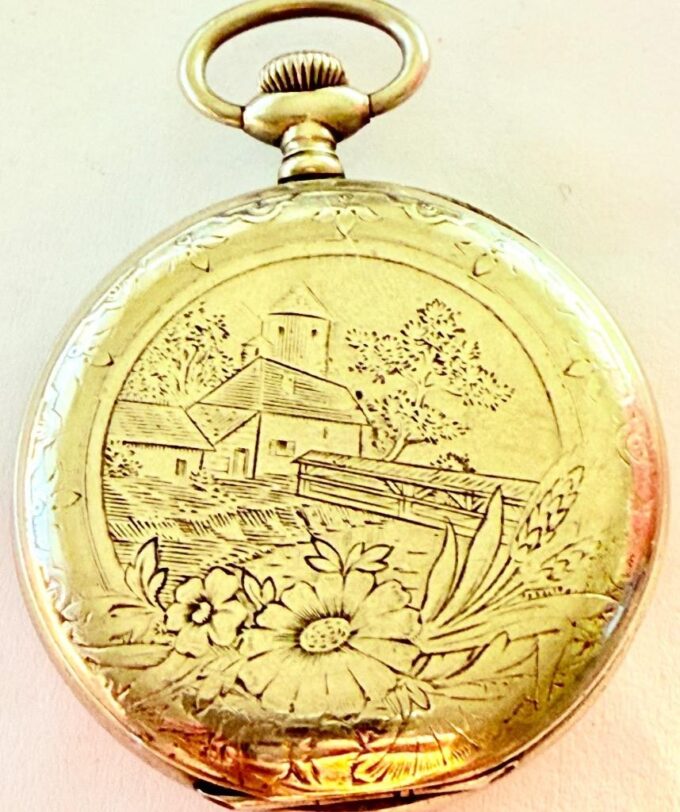 Antique Cyma Pocket Watch c.1900 – Made for Ottoman Market – Hand Engraved Case