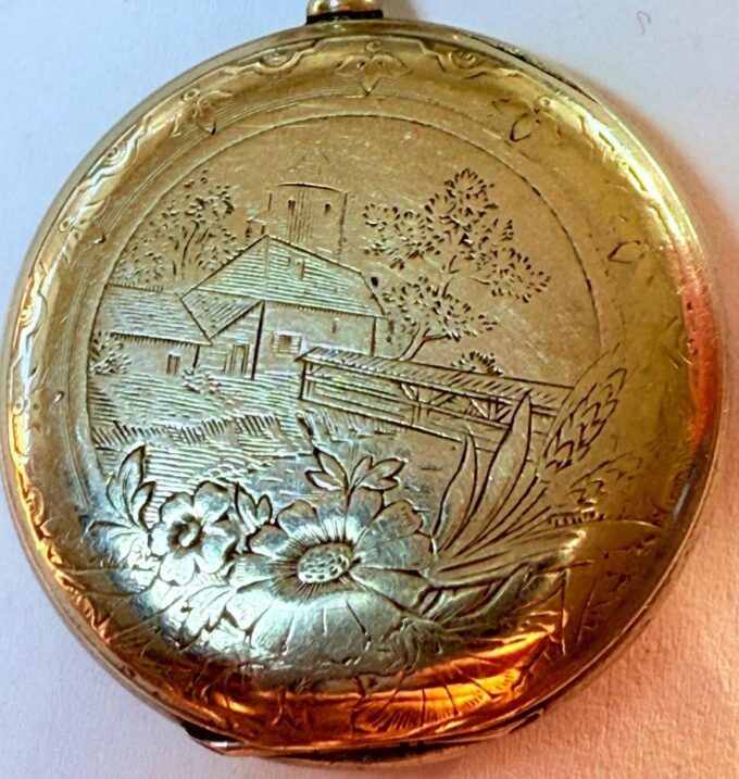 Antique Cyma Pocket Watch c.1900 – Made for Ottoman Market – Hand Engraved Case