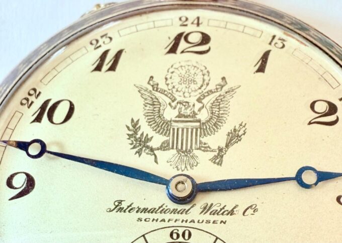 Antique IWC Silver Niello & Enamel U.S. Presidential Award Pocket Watch c1930’s