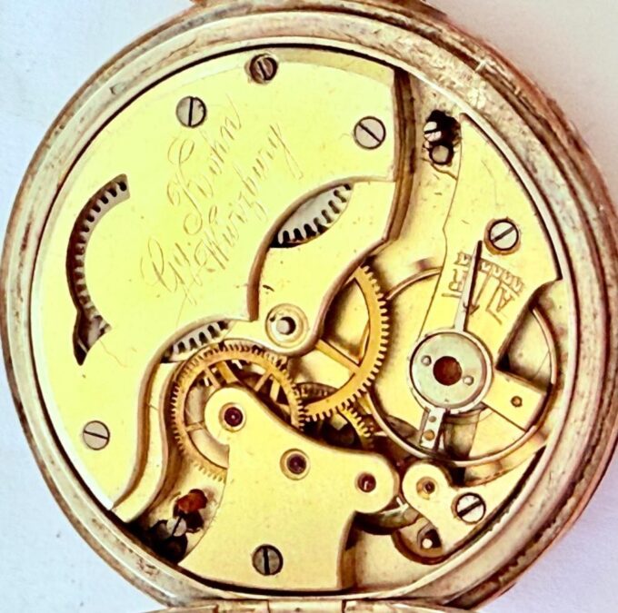 Antique c1890’s Gothic Memento Mori Silver Pocket Watch with Rare Digital Second