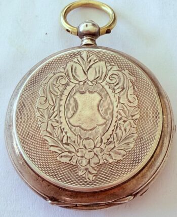 Antique 19th Century Perret Fils Silver Full Hunter Pocket Watch Imperial Royal