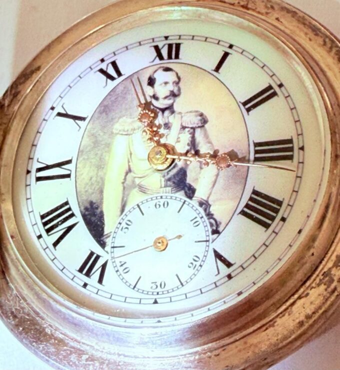 Antique 19th Century Perret Fils Silver Full Hunter Pocket Watch Imperial Royal