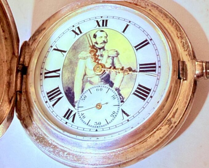 Antique 19th Century Perret Fils Silver Full Hunter Pocket Watch Imperial Royal