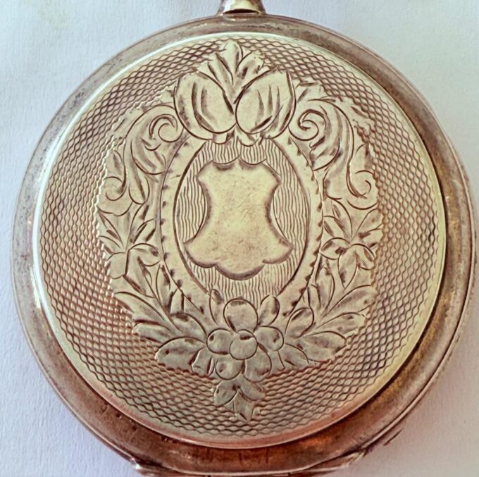 Antique 19th Century Perret Fils Silver Full Hunter Pocket Watch Imperial Royal