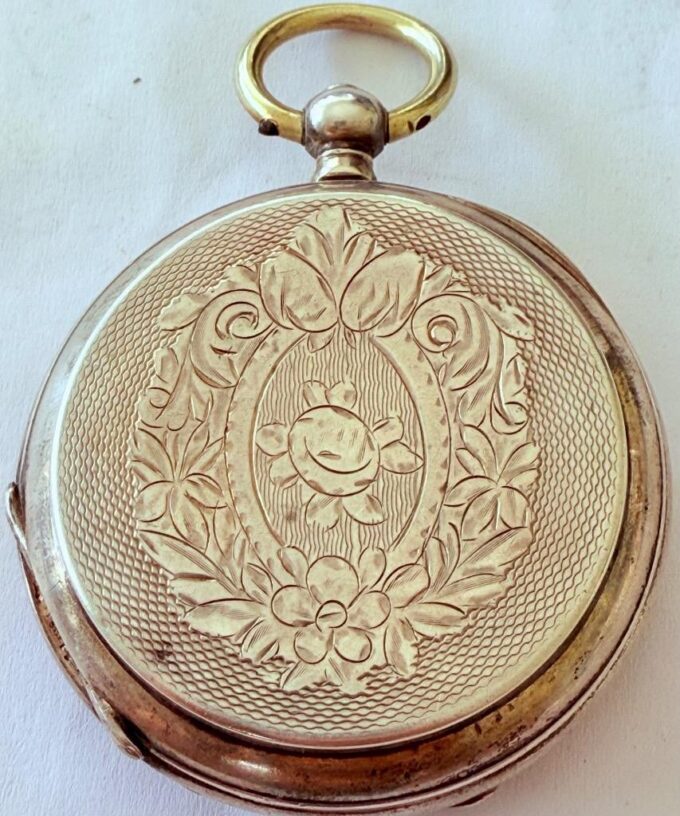 Antique 19th Century Perret Fils Silver Full Hunter Pocket Watch Imperial Royal