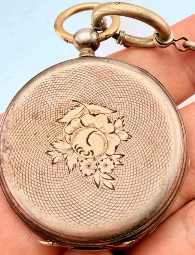 1850s Antique Silver Memento Mori Pocket Watch w/ Enamel Skull Dial – G. Hartig