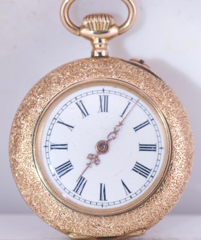 Antique 14k Gold Enamel Pocket Watch for the Cabinet of Empress Alexandra c1900s