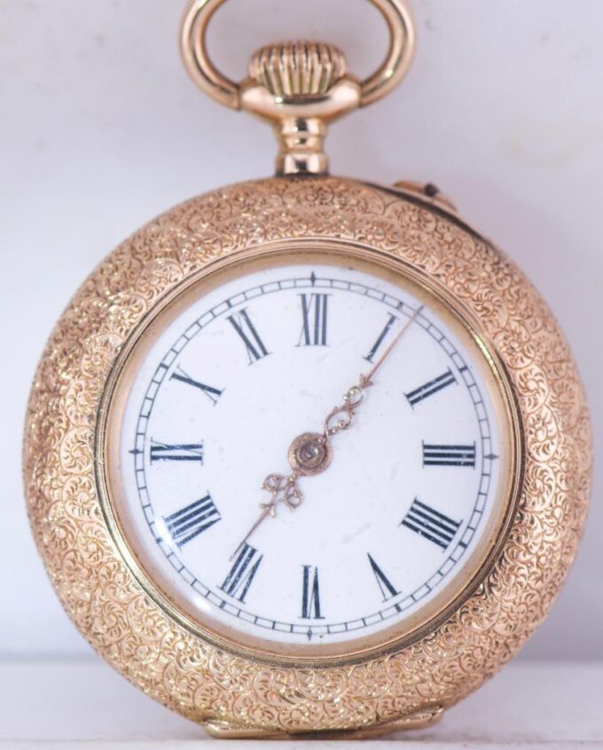 Antique 14k Gold Enamel Pocket Watch for the Cabinet of Empress Alexandra c1900s