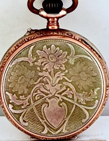 Antique 0.800 Silver Galonne Pocket Watch – 44.3mm Enamel Dial, Cylindre 6 Ruby