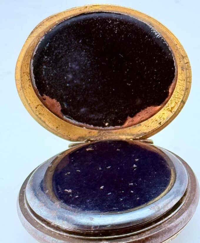 Antique 19th Century Enamel & Gilt Pocket Watch – Hand-Painted Floral Back