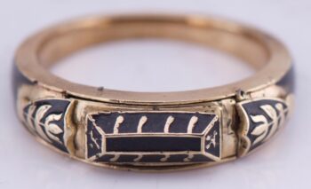 Antique MECHANICAL Automaton Ring Memento Mori Gold Enamel Resurrected SKELETON