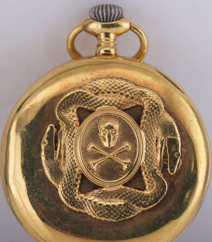 Antique Memento Mori Victorian Pocket Watch Gilt Silver Chased Case ...