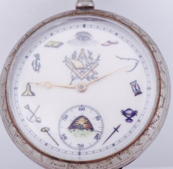 Antique French Pocket Watch-Fancy Masonic Enamel Dial c1900's