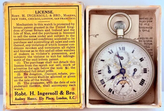 Antique Ingersoll & Bro. Pocket Watch – Emperor Haile Selassie Portrait Case
