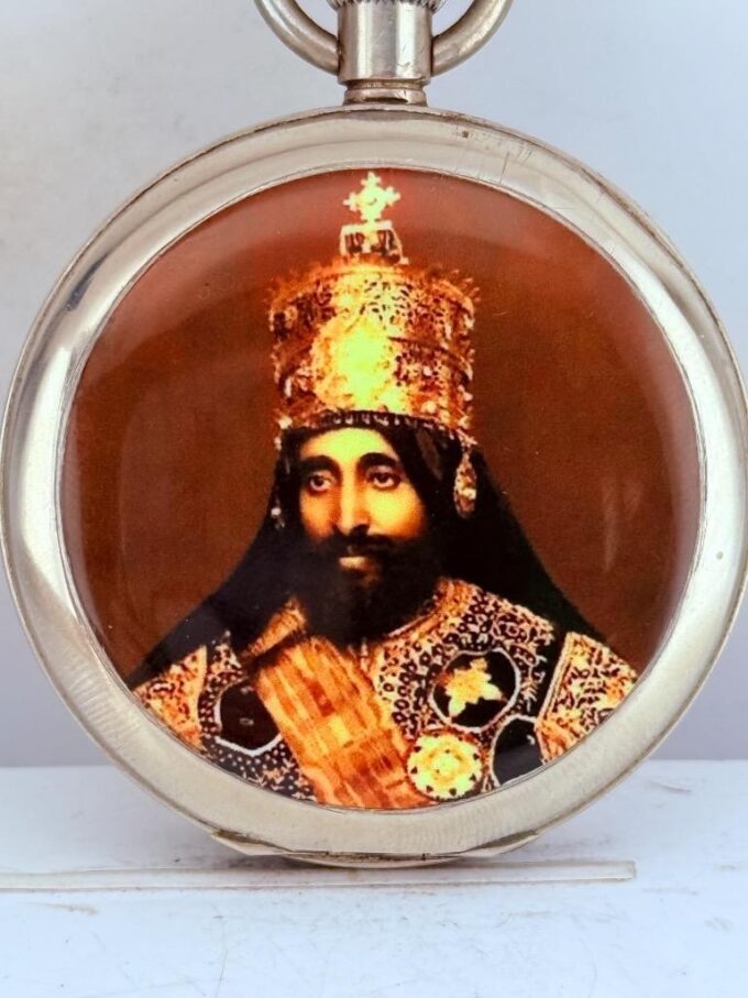 Antique Ingersoll & Bro. Pocket Watch – Emperor Haile Selassie Portrait Case