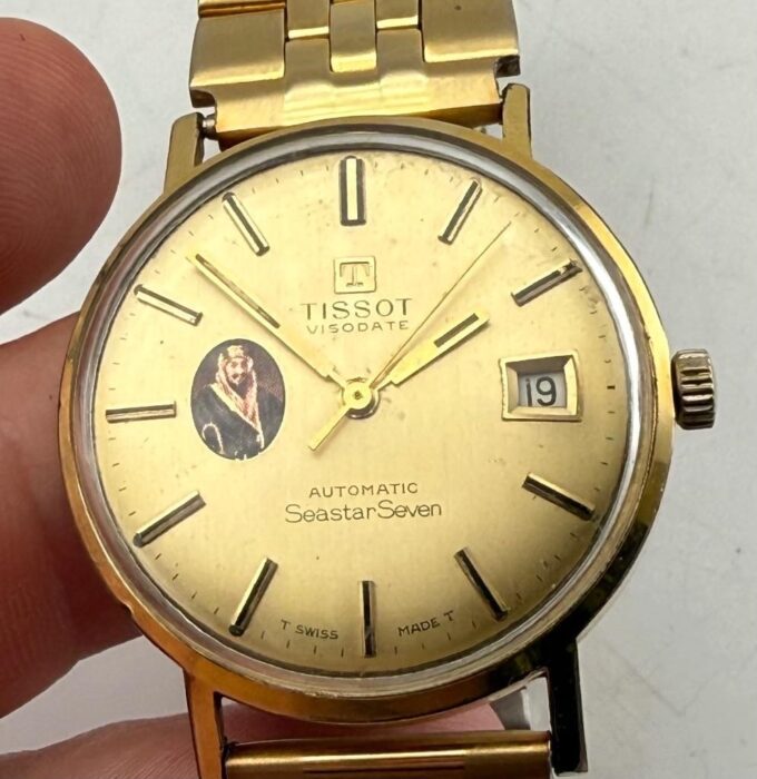Vintage Tissot Visodate Seastar Automatic Wristwatch King Ibn Saud Portrait