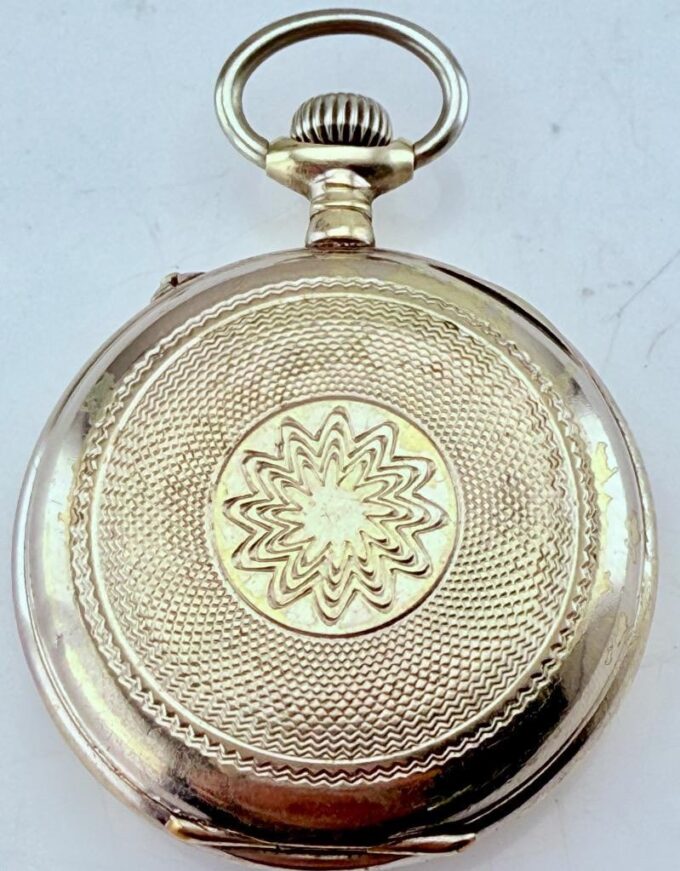 Antique BEAUCOURT Swiss Pocket Watch – Enamel Ottoman Mosque Dial, 6 Rubis, 45mm