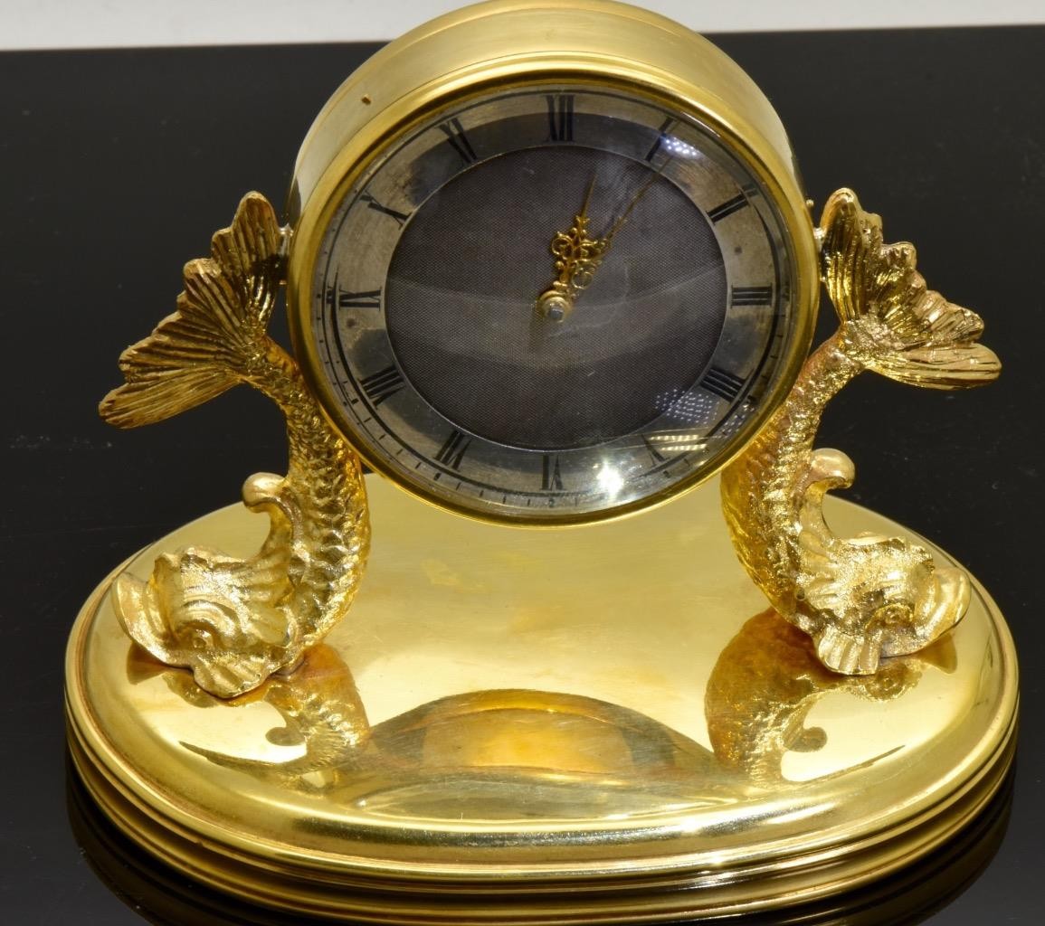 Antique French Desk Clock Verge Fusee Gilt Silver c1800's WORKING ORDER RARE