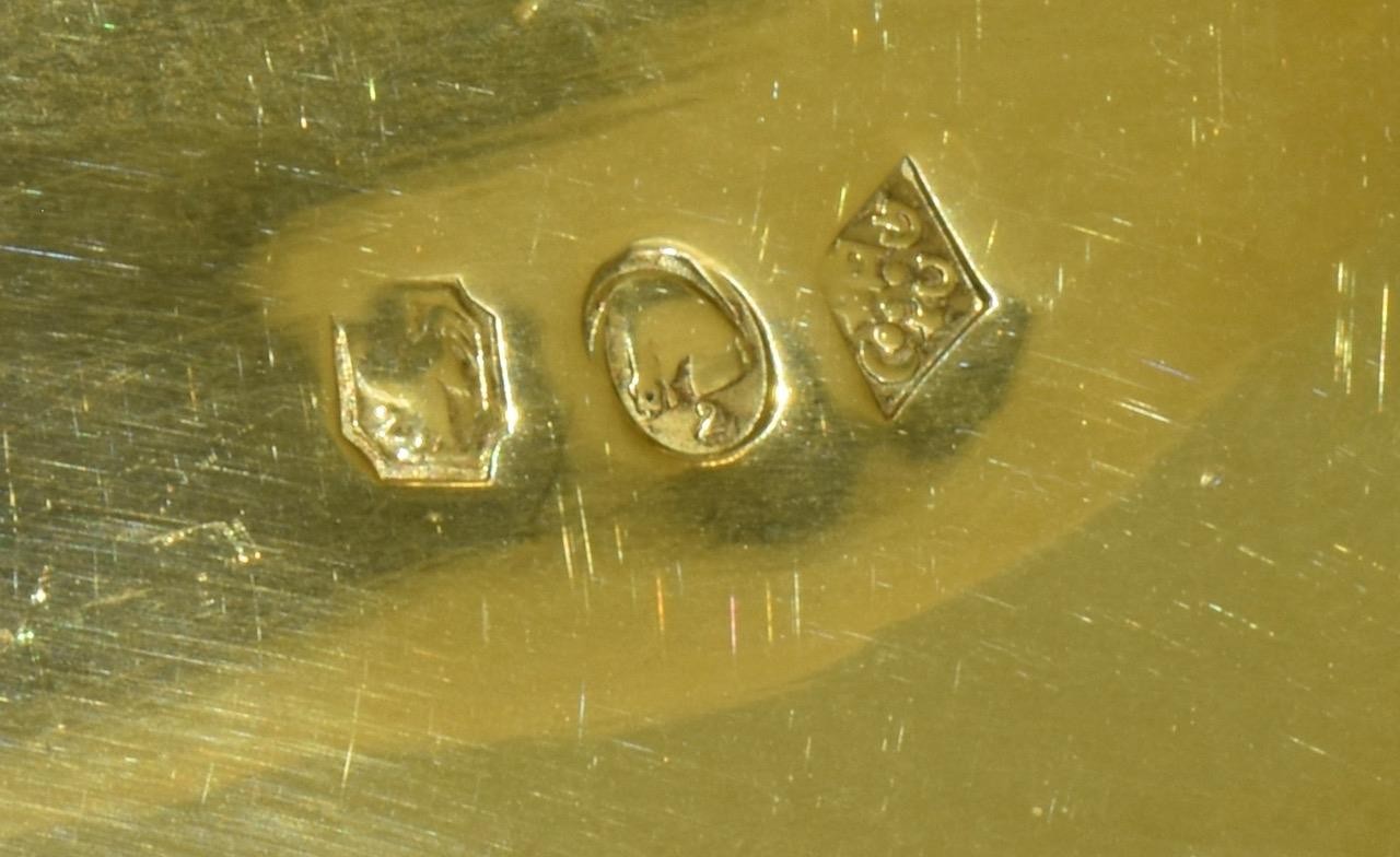 Antique French Desk Clock Verge Fusee Gilt Silver c1800's WORKING ORDER RARE