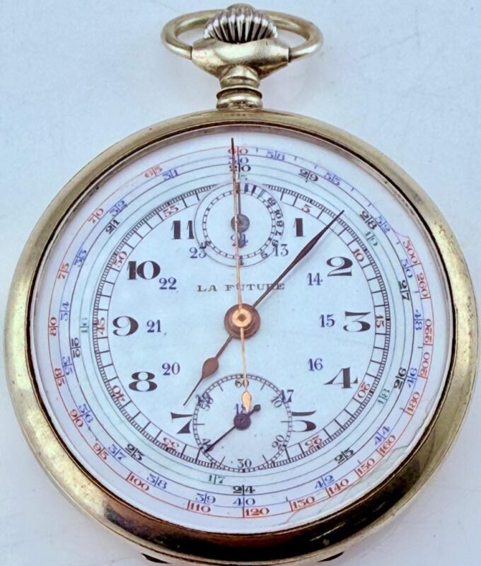 Rare 1936 Berlin Olympic Games Chronograph Pocket Watch – “La Future” – 50mm –
