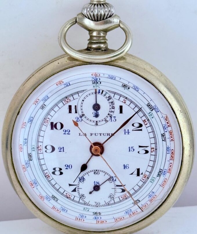 Rare 1936 Berlin Olympic Games Chronograph Pocket Watch – “La Future” – 50mm –