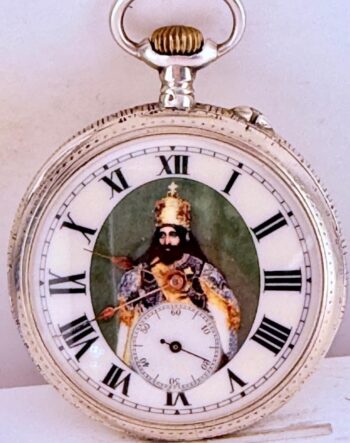 Antique Silver Pocket Watch CHRONOMETER Award by Ethiopian King Haile Selassie