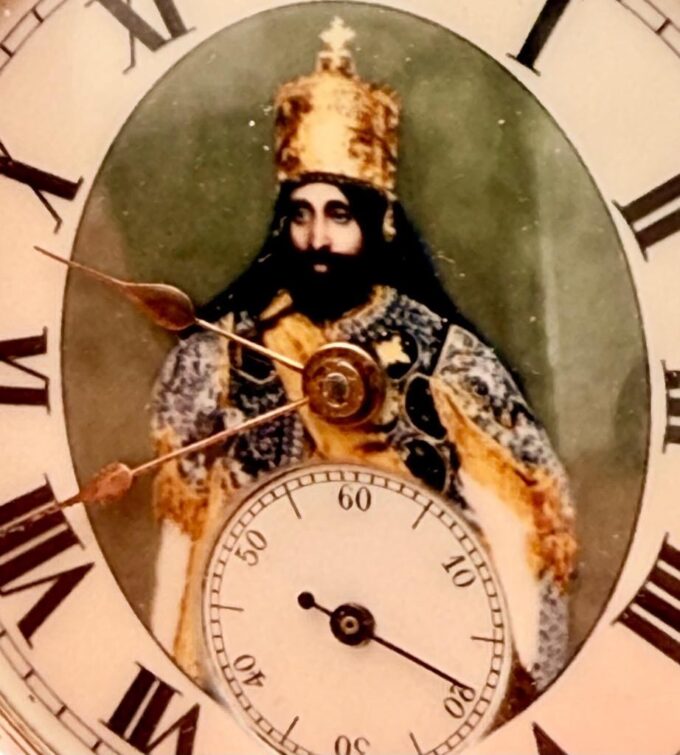 Antique Silver Pocket Watch CHRONOMETER Award by Ethiopian King Haile Selassie