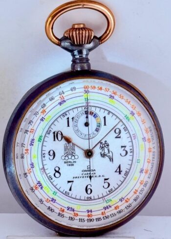 1936 Omega Berlin Olympic Games Official Chronograph Pocket Watch – Rare Collect