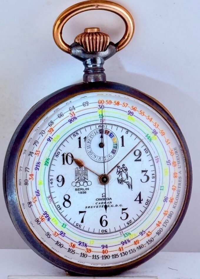 1936 Omega Berlin Olympic Games Official Chronograph Pocket Watch – Rare Collect