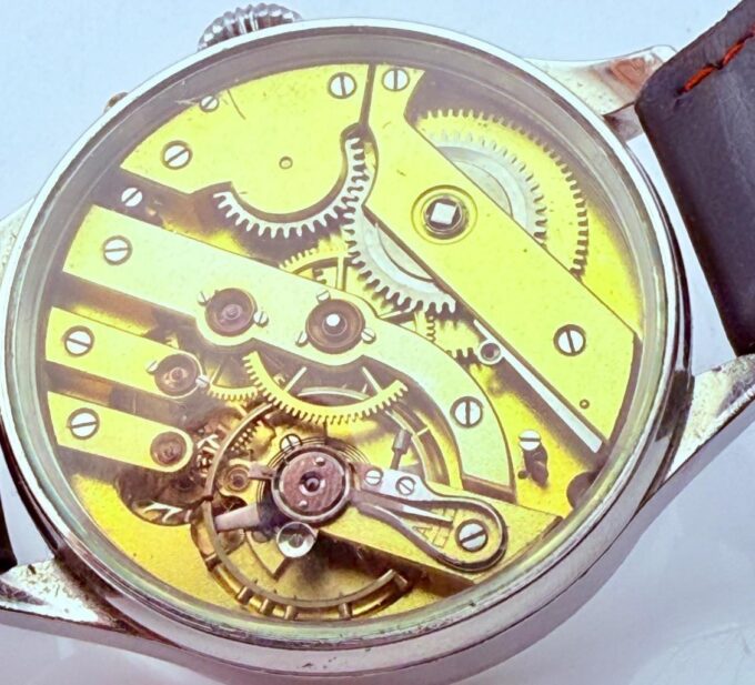 Antique WWII Era Military Lecture Chronometer Wristwatch c1940s