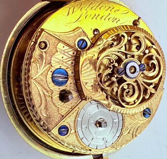 Verge Fusee Pocket Watch Georgian Era c.1750 Gilt Silver Pair Case Memento Mori