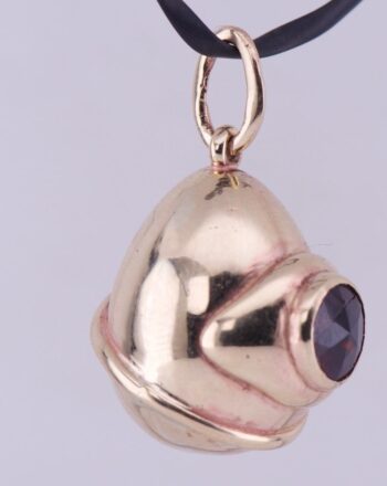 Antique Empire FABERGE Easter Egg Pendant 14k Gold Garnet Serpent-Like c1906