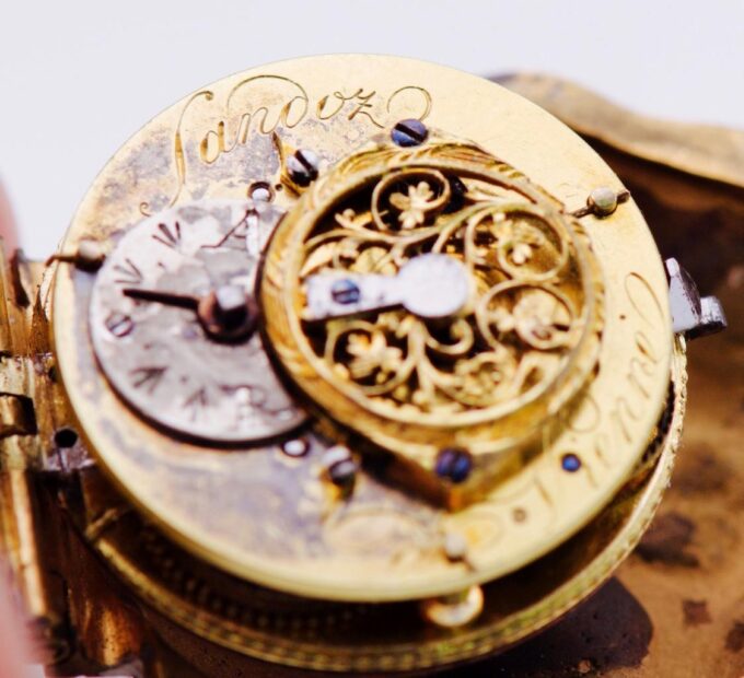 Pocket Watch Verge Fusee-Memento Mori-Skull Shape Case-Antique French Occultists