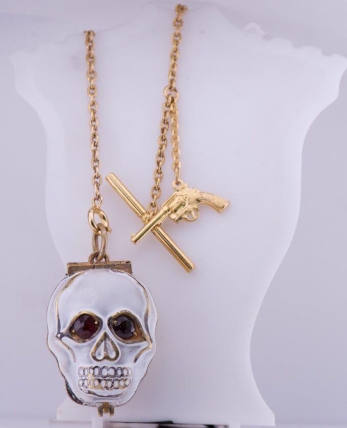 Pocket Watch Verge Fusee-Memento Mori-Skull Shape Case-Antique French Occultists