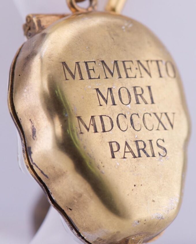Pocket Watch Verge Fusee-Memento Mori-Skull Shape Case-Antique French Occultists