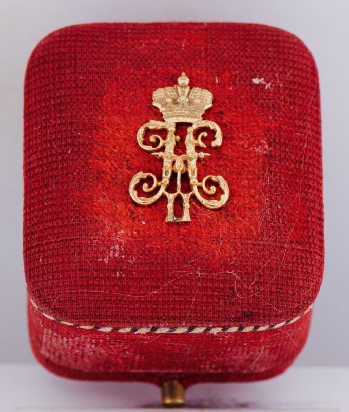 FABERGE Ring Antique Imperial 18k Gold Rubies-Awarded by Tsar Nicholas II c1890