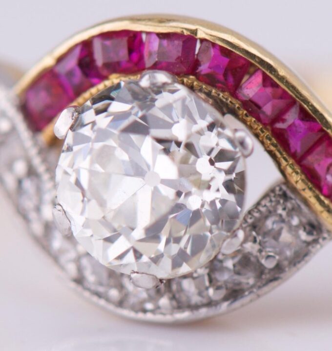 FABERGE Ring Antique Imperial 18k Gold Rubies-Awarded by Tsar Nicholas II c1890