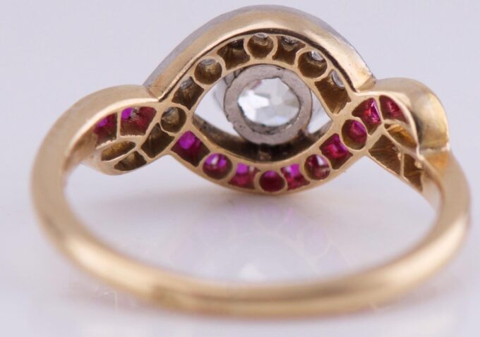 FABERGE Ring Antique Imperial 18k Gold Rubies-Awarded by Tsar Nicholas II c1890