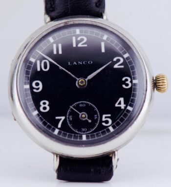 WWI German Navy U-Boat Officer’s Military Wristwatch by LANCO – c.1916– Perfect